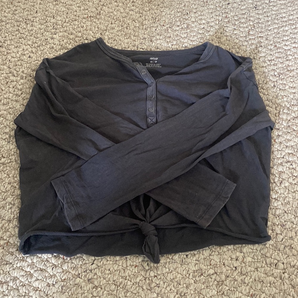 Gray Button Up Aerie TShirt